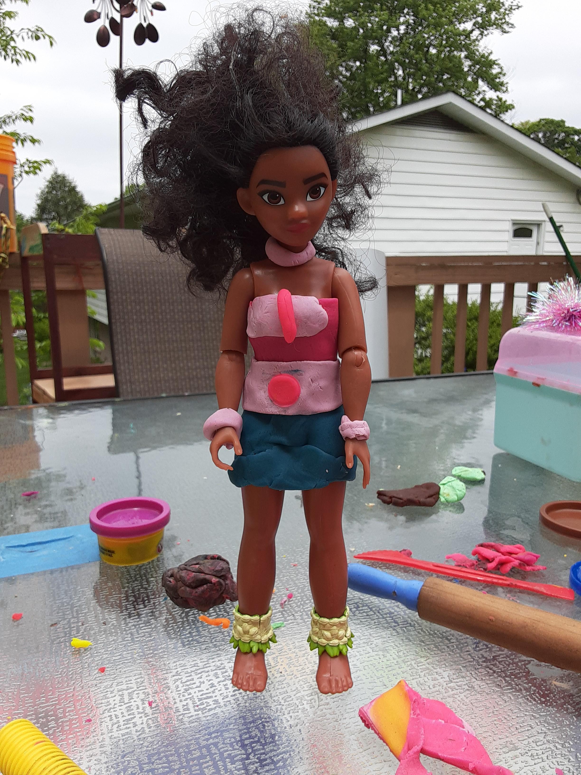moana doll in play doh dress